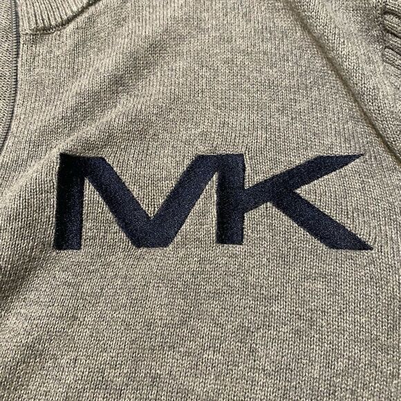 Michael Kors MK Embroidered Full Zip Up Gray Sweater Size Medium - Picture 5 of 8
